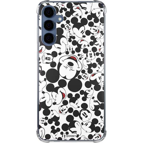 Disney Mickey Mouse Face Pattern Galaxy A35 5G Clear Case